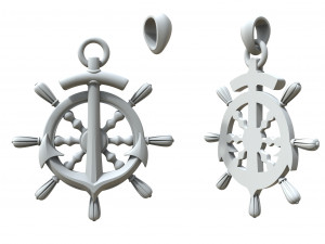 pendant steering wheel with anchor 3D-printmodel