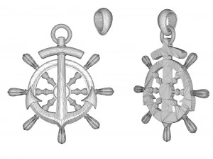 pendant steering wheel with anchor 3D Print Model