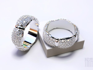 women diamonds ring 3D Print Model