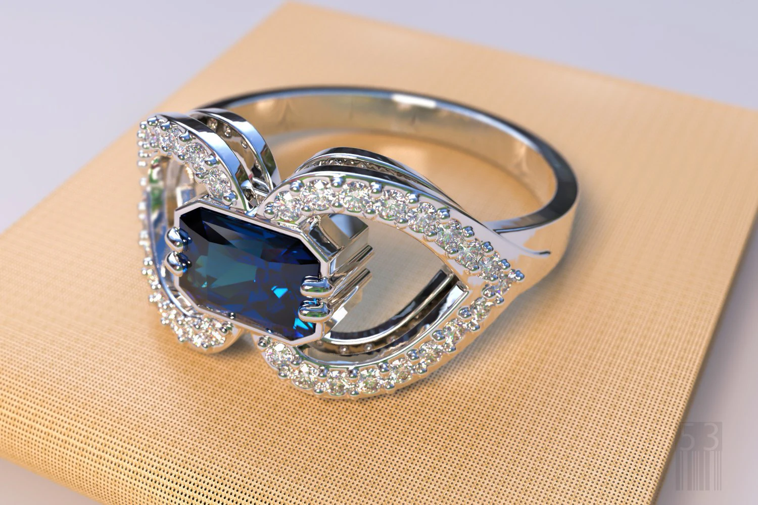 jewelry ring with stones 3D Print Model .c4d .max .obj .3ds .fbx .stl .blend