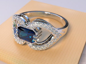 jewelry ring with stones 3D प्रिंट मॉडल