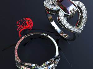 jewelry ring with stones Modèles 3D en vedette