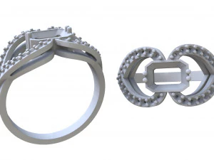 jewelry ring with stones 3D Print Model