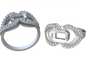 jewelry ring with stones 3D Print Model