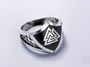 viking ring valknut 3Dプリントモデル