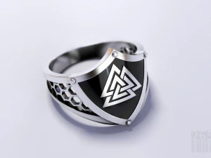 Valknut z pierścieniem wiking&oacute;w Model do druku 3D