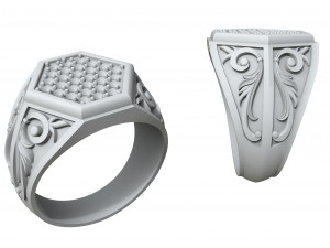 rings with stones and patterns Modèles 3D en vedette
