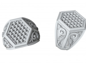 rings with stones and patterns Modèles 3D en vedette