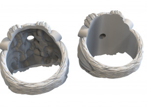 mystical ring with skull and horns Modèles 3D en vedette