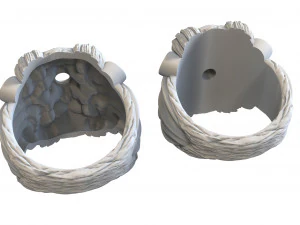 mystical ring with skull and horns 3D Print Model