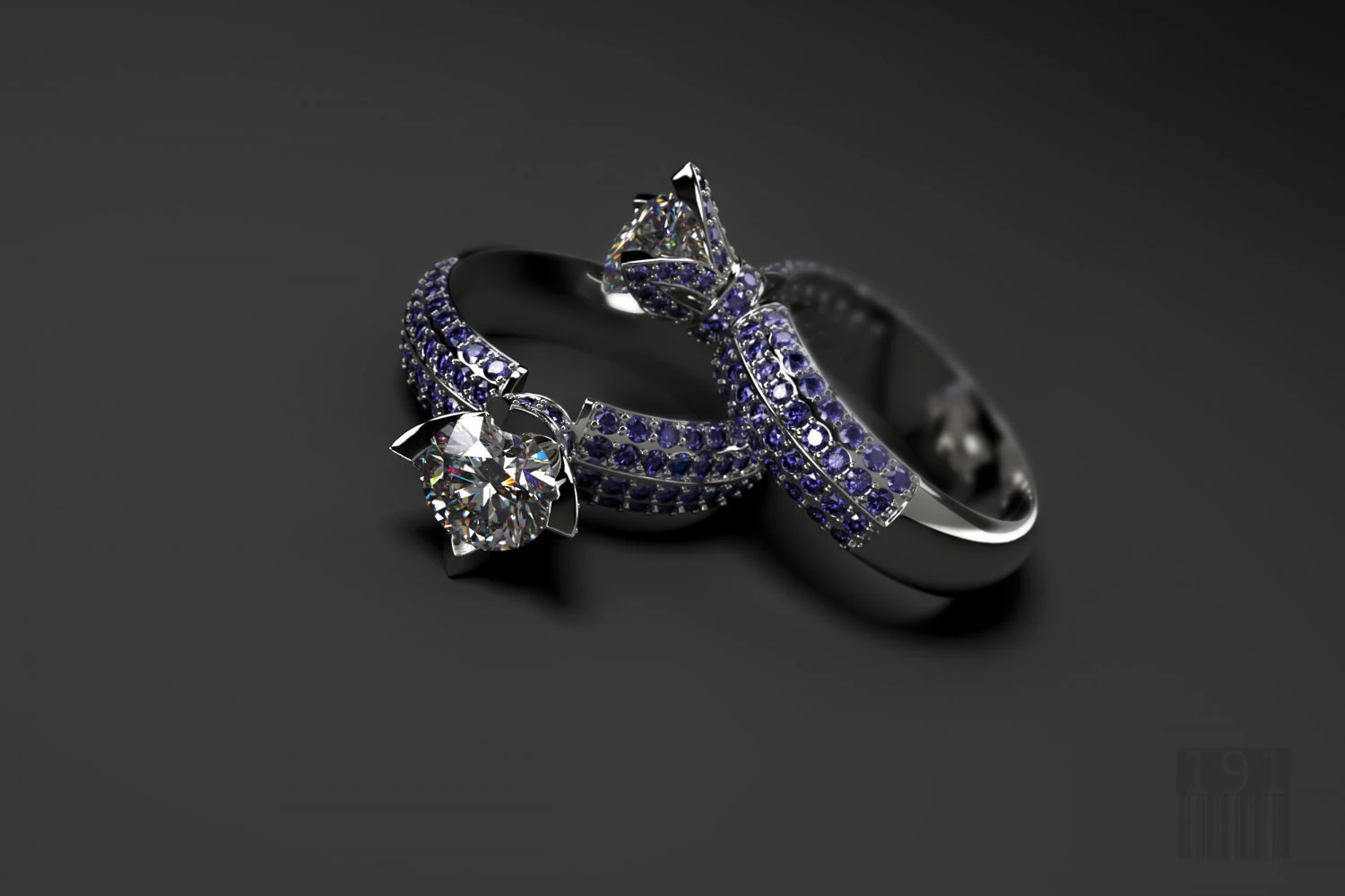 diamond and stone ring 3D Print Model .c4d .max .obj .3ds .fbx .stl .blend