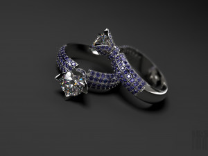 diamond and stone ring 3D Print Model