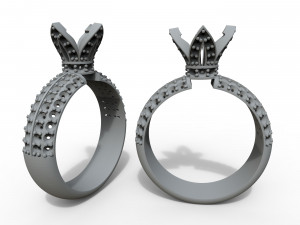 diamond and stone ring 3D Print Model