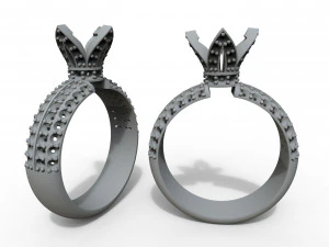 diamond and stone ring 3D Print Model