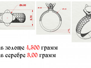 diamond and stone ring 3D Print Model