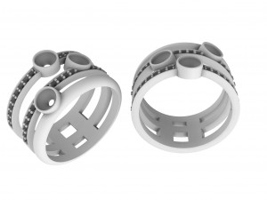 ring with precious stones 3D Принт Модель