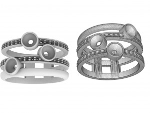 ring with precious stones 3D Принт Модель