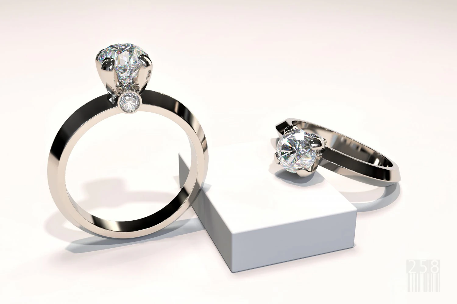 women ring with stones 3D Print Model .c4d .max .obj .3ds .fbx .stl .blend 