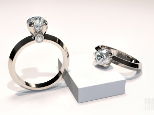 women ring with stones 3D 打印模型