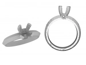 women ring with stones 3D Print Model