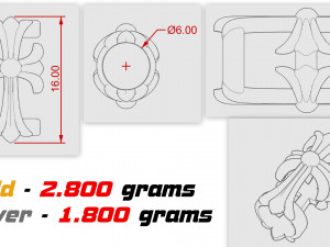 cross inserts on leather or rubber 3D Принт Модель