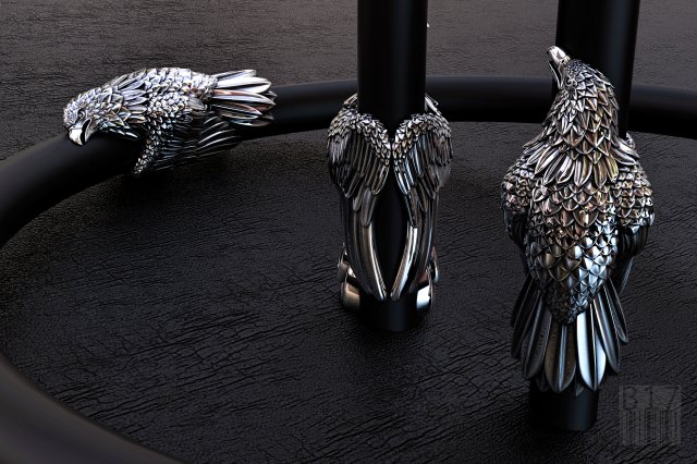 eagle insert on leather or rubber 3D प्रिंट मॉडल .c4d .max .obj .3ds .fbx .stl .blend 