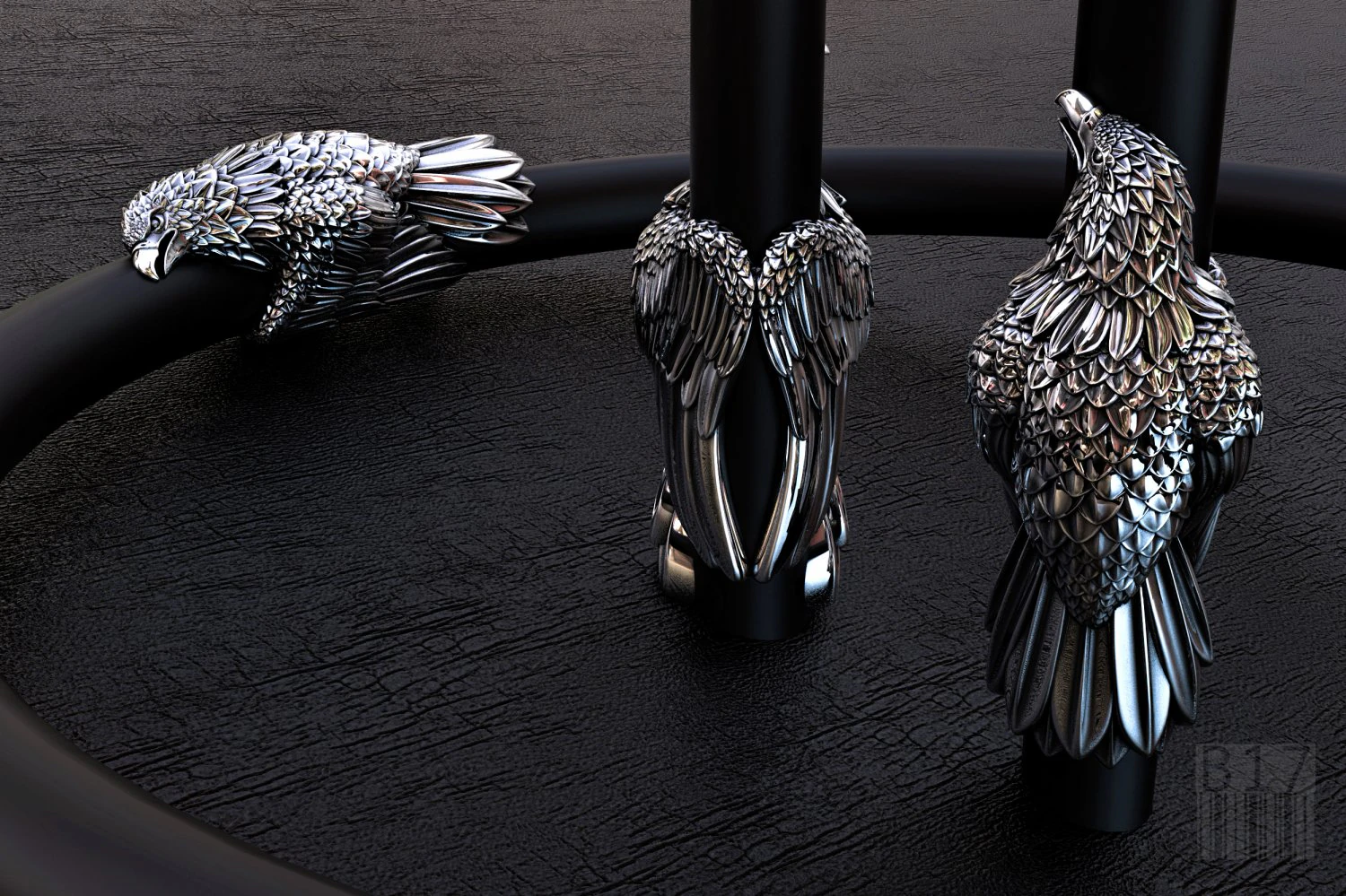 eagle insert on leather or rubber 3D Print Model .c4d .max .obj .3ds .fbx .stl .blend 