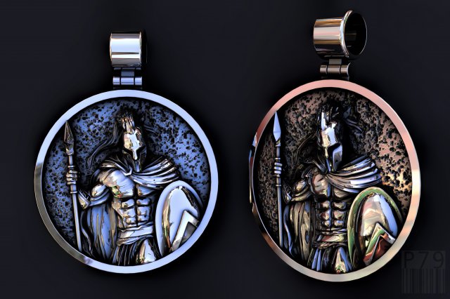Pendant king leonid spartan 3D प्रिंट मॉडल .c4d .max .obj .3ds .fbx .stl .blend 