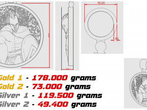 Pendant king leonid spartan 3D प्रिंट मॉडल