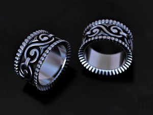 Anello in argento con motivi Modello di stampa 3D