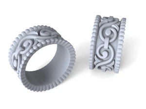 Silver ring with patterns 3D Print Model