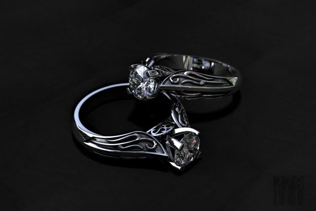 Diamond ring and patterns 3D Принт Модель .c4d .max .obj .3ds .fbx .stl .blend 