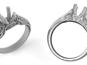 Diamond ring and patterns 3D Print Model