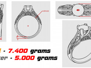 Diamond ring and patterns 3D Принт Модель