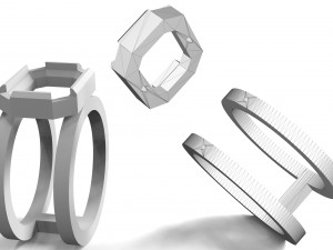 ring with stone for printing 3d Modèles 3D en vedette