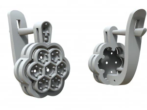 petals earrings with stones 3D Print Model