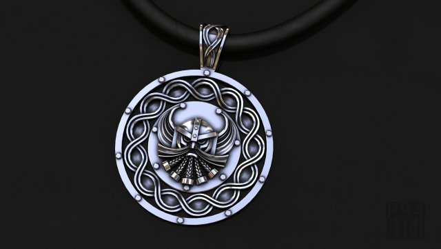 Silver pendant with god one patterns 3D Print Model .c4d .max .obj .3ds .fbx .stl .blend 