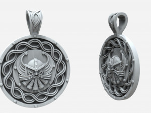Silver pendant with god one patterns 3D Print Model