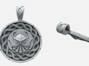 Silver pendant with god one patterns 3D Print Model