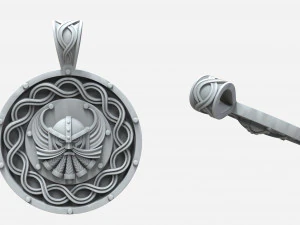 Silver pendant with god one patterns 3D Print Model
