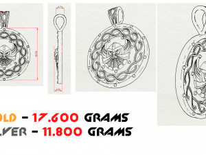 Silver pendant with god one patterns 3D Print Model