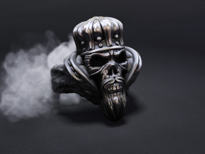 Skull ring with crown 3D Print Model