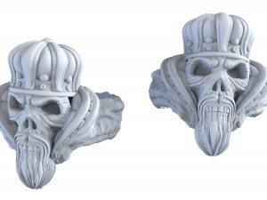 Skull ring with crown 3D Baskı Modeli
