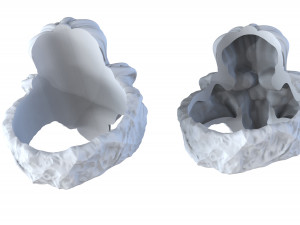 Skull ring with crown 3D Baskı Modeli