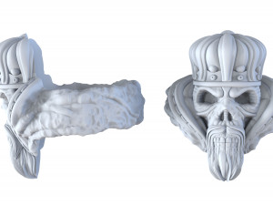 Skull ring with crown 3D Baskı Modeli