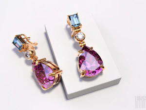 earrings with stones 3D Print Model