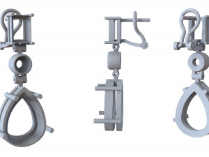 earrings with stones 3Dプリントモデル
