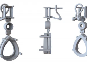earrings with stones 3D Print Model