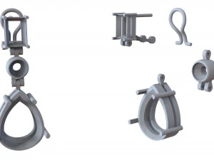 earrings with stones 3D Print Model