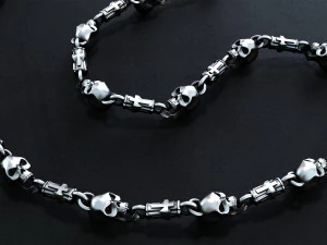 Chain link skull with cross 3D Print Model